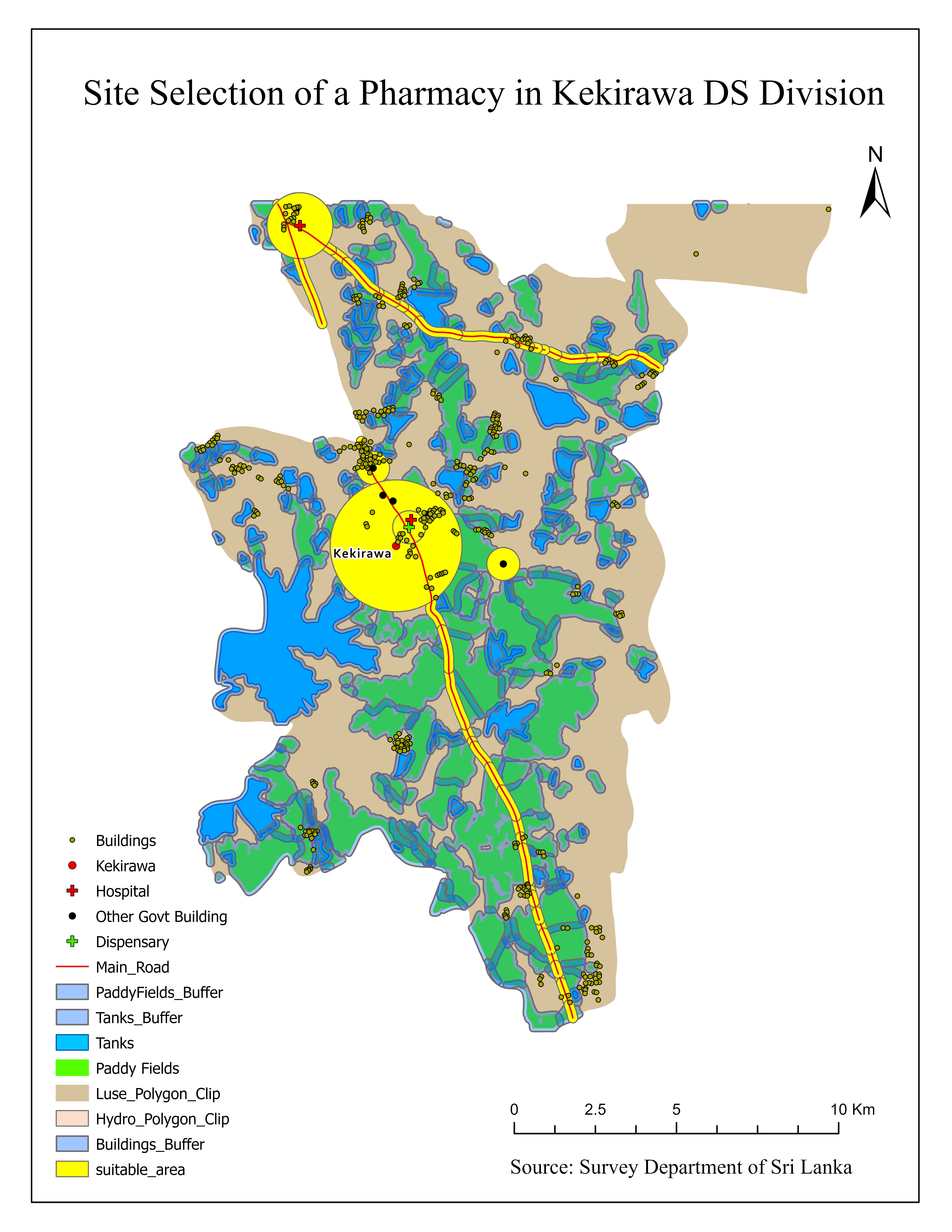 Pharmacy Site Selection Map - Kekirawa DS Division